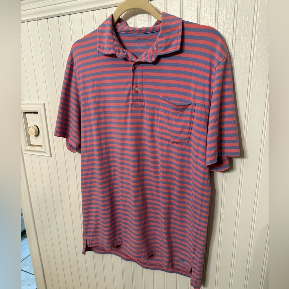 Peter Millar Striped Small Polo Shirt